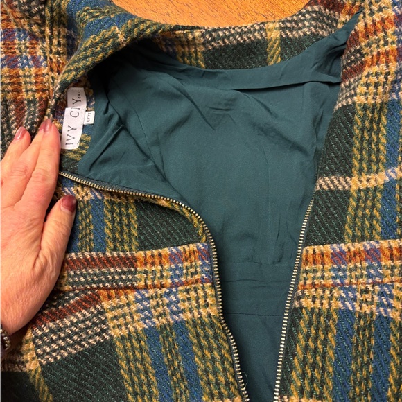 Ivy city Plaid holiday Dress in Green and Blue high end fully lined puffy sleeve - Picture 6 of 8